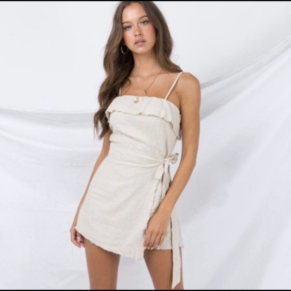 Princess Polly Women's Linen Nude Romper